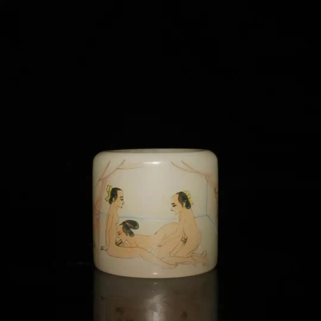 

Very rare Qing Dynasty (QianLong1711-1799)Colored glaze painted body art ring,with mark,Decoration,#03,Free shipping