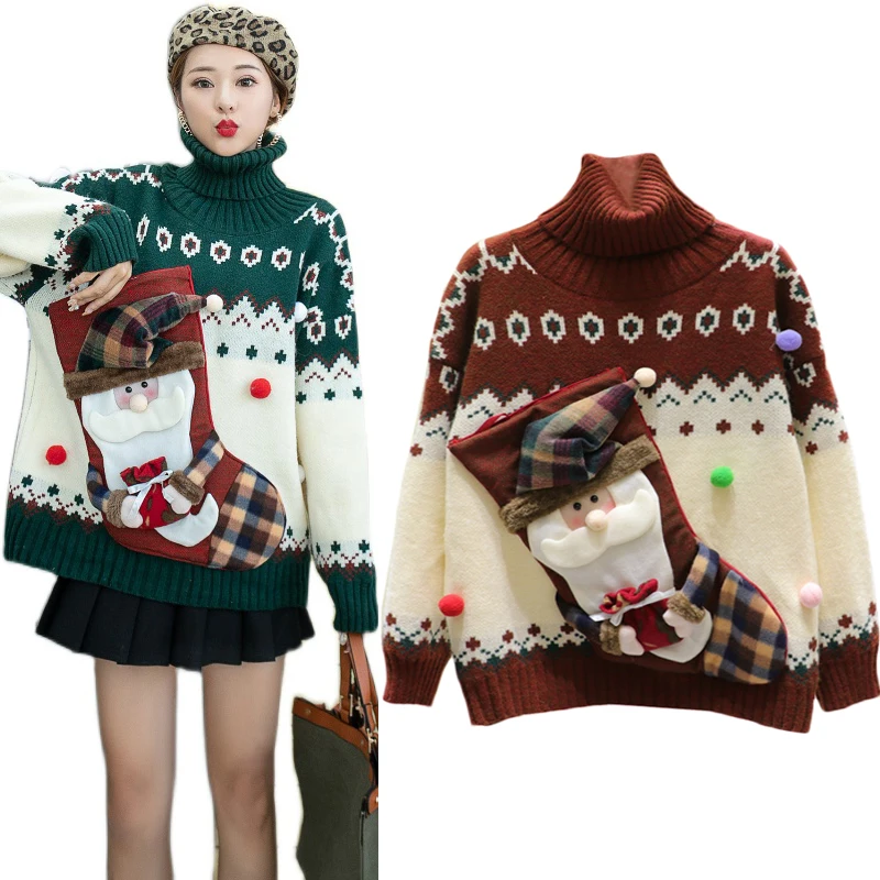 

Свитер женский зимний, вязаный, с высоким воротом и длинным рукавом, 2020