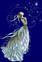 11ct14ct18ct diamond blue fabric counted cross stitch kit angel of spring fairy goddess with violin with beads