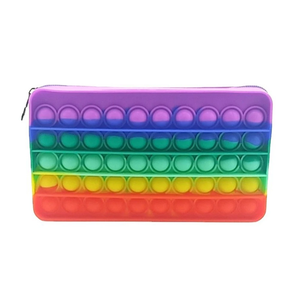 

New Arrival Silicone Purse Push Bubbles Stationary Bag Sensory Pencil Case Fidget Toys попит