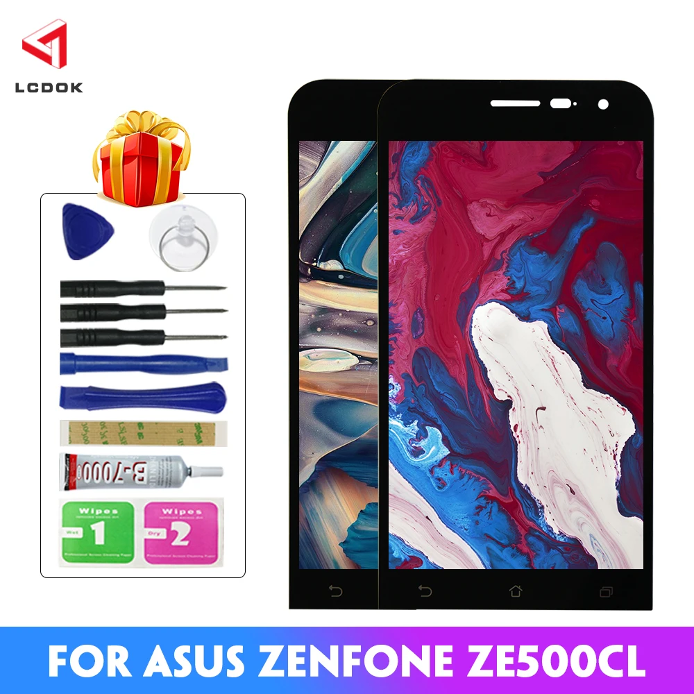 100% протестированный ЖК дисплей для Asus Zenfone 2 ZE500CL Z00D кодирующий преобразователь