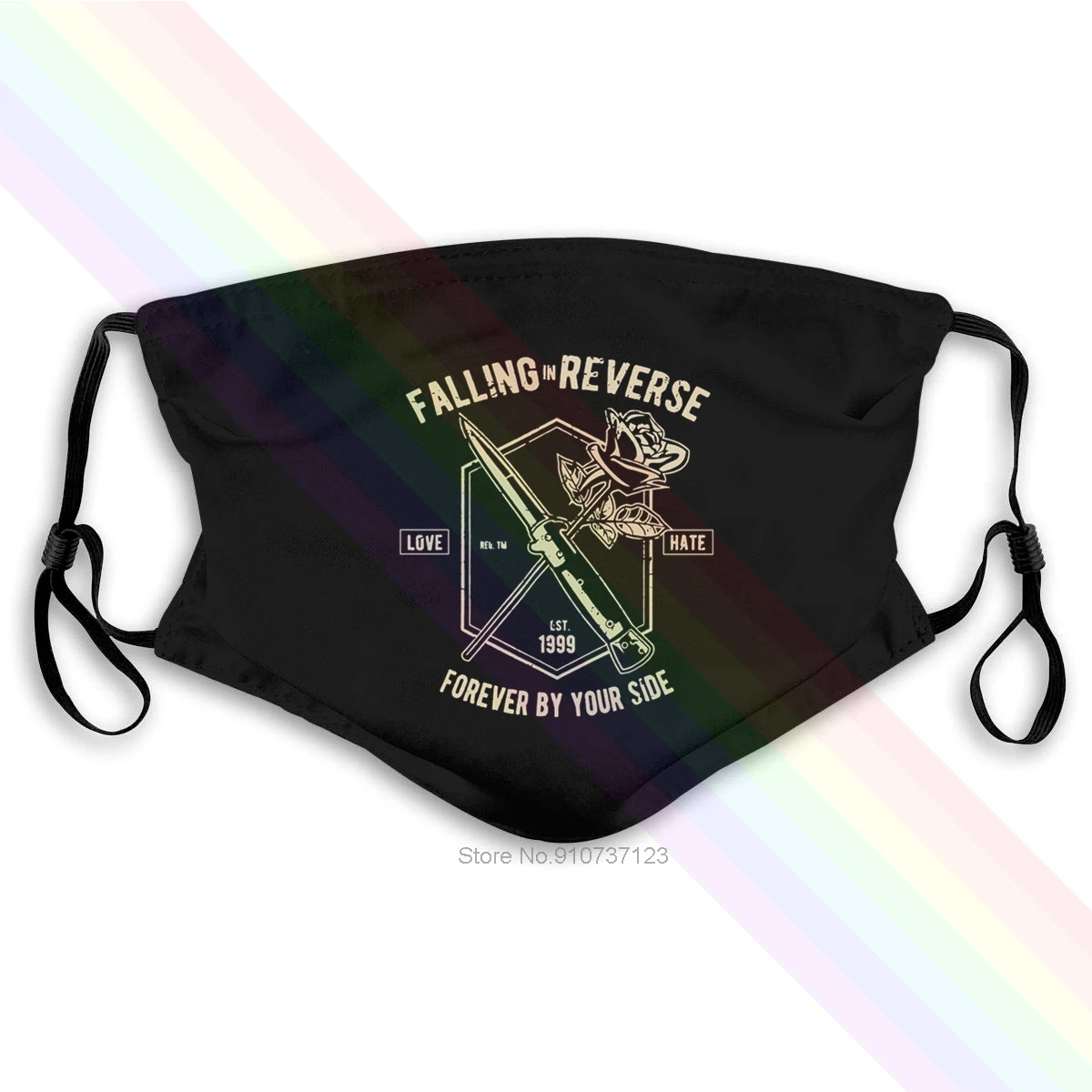 Винтажная моющаяся многоразовая маска Love Hate Rose с 2 фильтрами PM2.5 и 5 слоями - купить