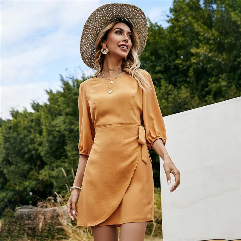 

Fashion Women Dress Half Sleeve Stylish Dresses Mini Dress Sweet Dress Oversized Loose Slim Lazy Female Women Clothing Vestidos