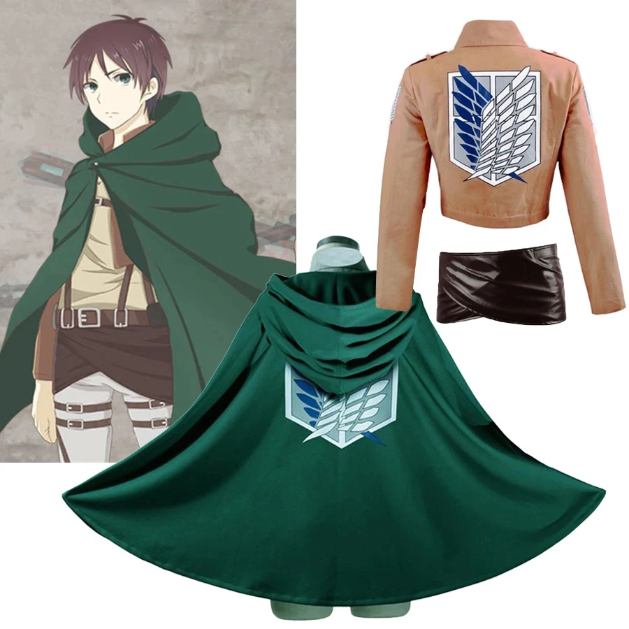 

Anime Attack on Titan Cloak Jacket Shingeki no Kyojin Cosplay Costumes Eren Legion Cape Coat Halloween Christmas Costume Clothes