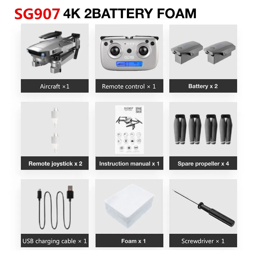 SG907 4K GPS 2B SG907/SG901 Дрон gps 4K HD x50 зум Камера 5G wifi FPV Профессиональный Квадрокоптер RC вертолет складной селфи дроны Рождество - Цвет: SG907 4K GPS 2B