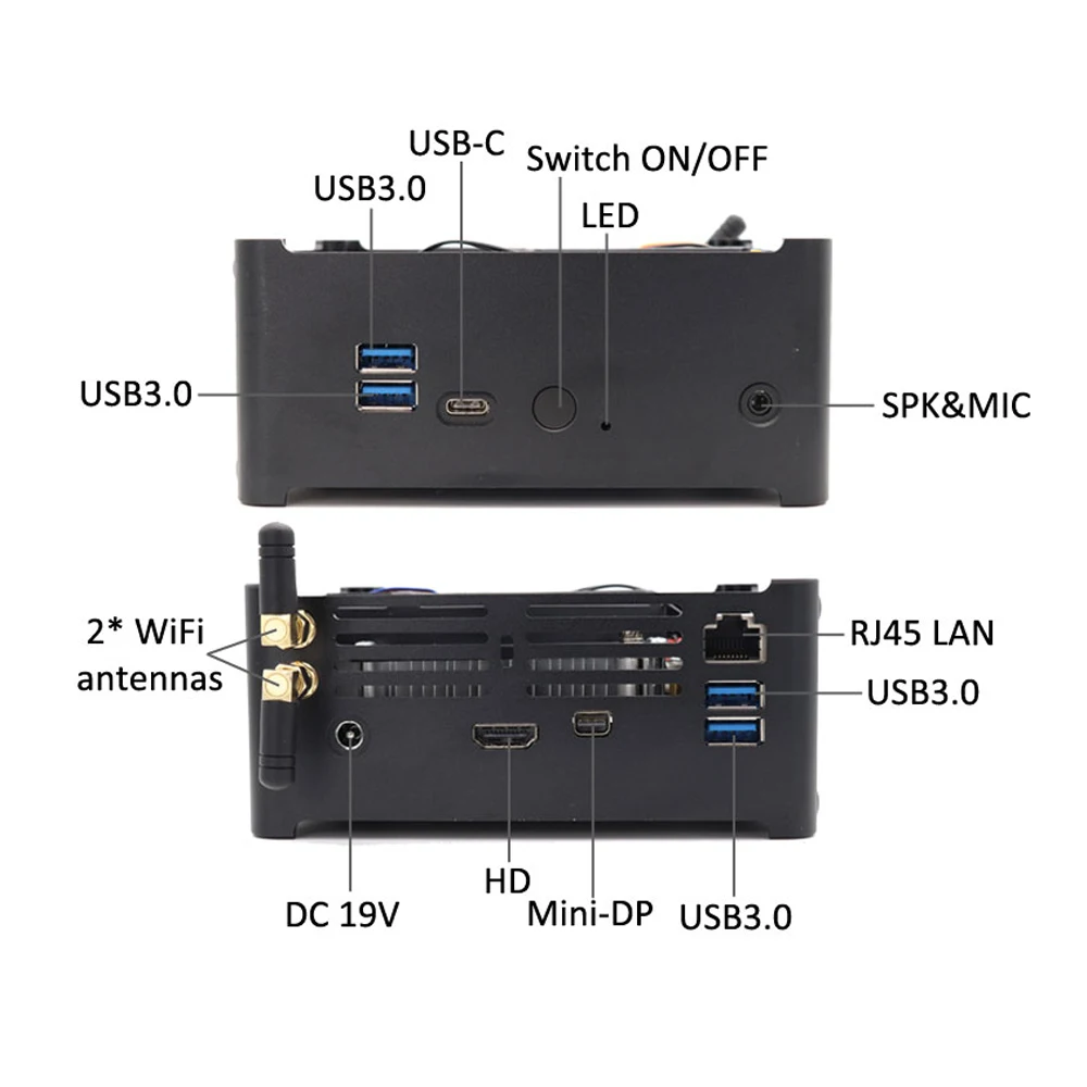 Мини ПК 2 LAN Intel Core i9 9880H 8 ядер 16 потоков игровой настольный компьютер * DDR4 M.2 NVMe Win10 Pro