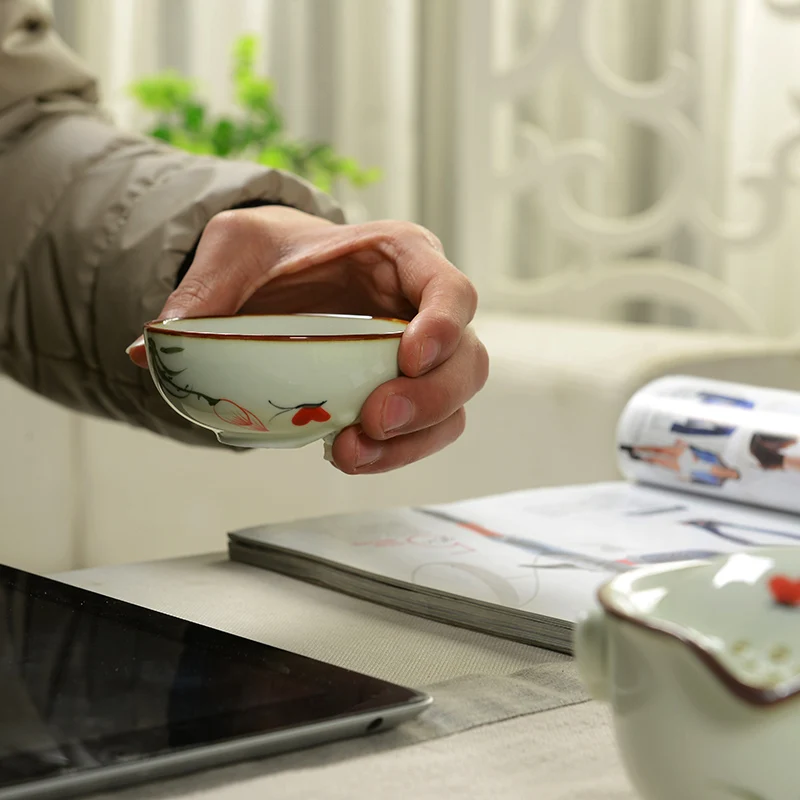 Чайный чайник Gaiwan 1 чаша ручная работа фарфоровая чашка для чая гайвань чайный
