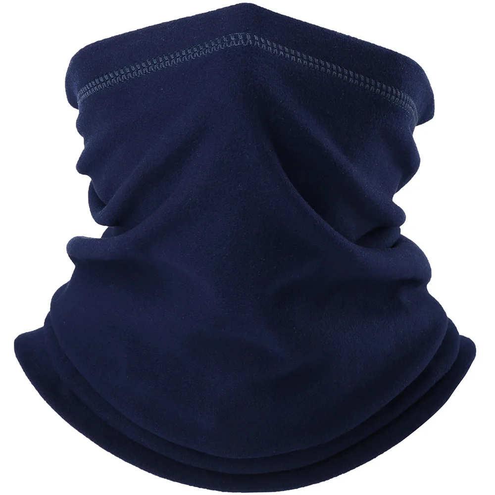 Dark Blue Зимняя Флисовая теплая Балаклава для шеи, маска на половину лица, покрытие для ушей, теплый шейный шарф-труба, снуд для защиты лица, повязка на голову для женщин и мужчин - Цвет: Dark Blue