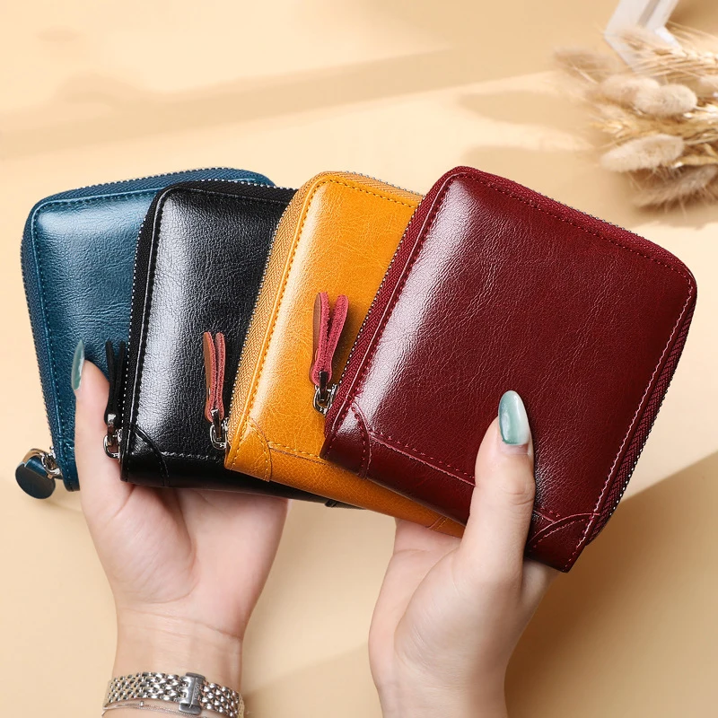 

Женские кошельки, Короткий стильный бумажник из мягкой кожи, кошелек, винтажные маленькие кошельки на молнии, кошелек, женский с кармашком д...