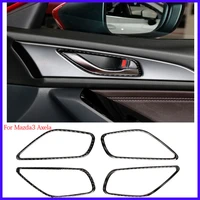 car interior door handles sticker for mazda3 axela 2014 2018 door shake handshandle sticker carbon fiber interior sticker 4pcs
