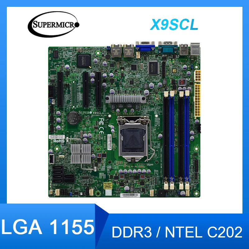 

Материнская плата для сервера Supermicro X9SCL Desktop Intel C202 LGA 1155 DDR3 32G Поддержка Intel Xeon E3-1200 v2 series cpus uATX