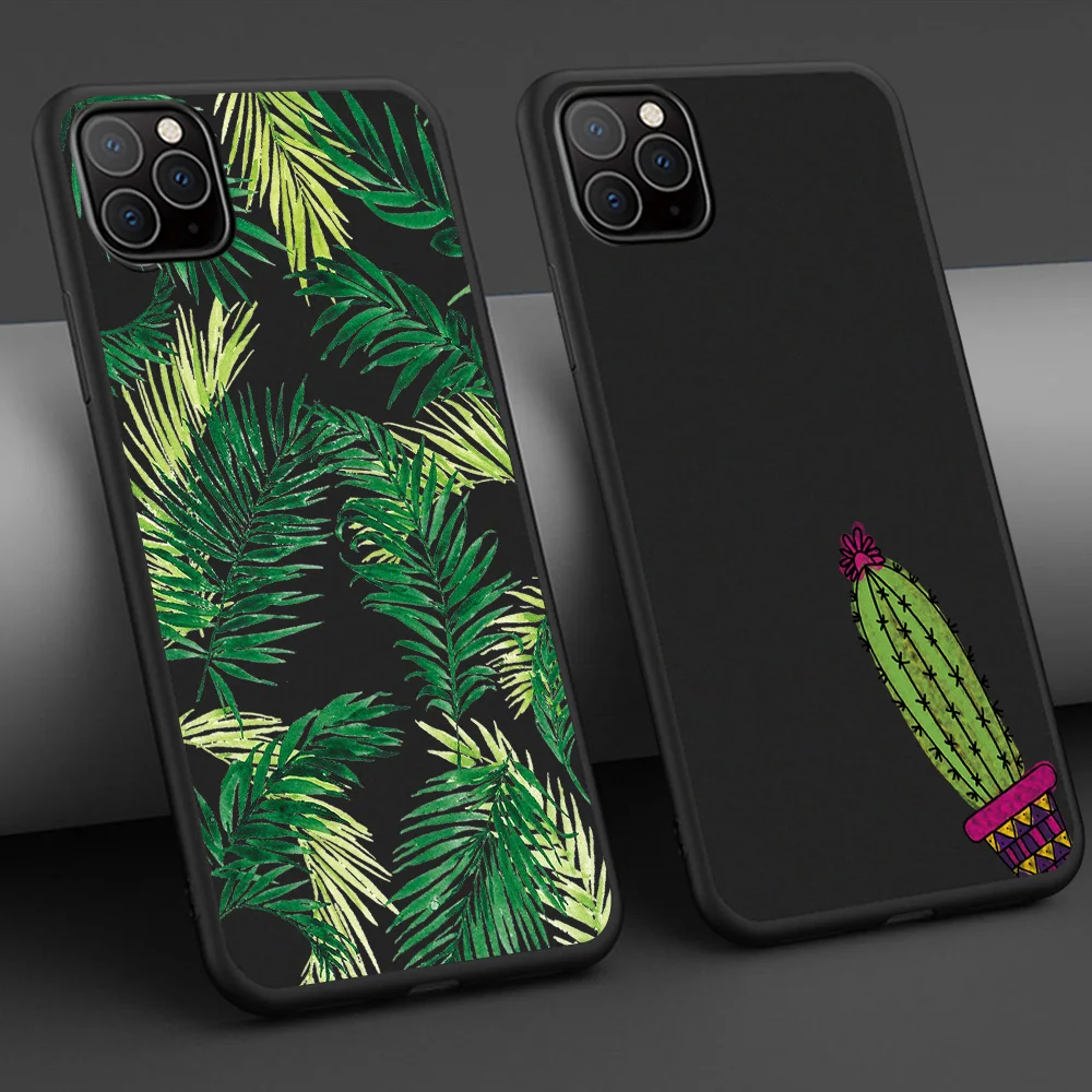

Leaves Plant Phone Case For iPhone 12 Pro 11 Pro Max mini SE 2020 X XR XS 7 8 6s Plus Soft TPU Back Cover Funda Coque Coque Capa