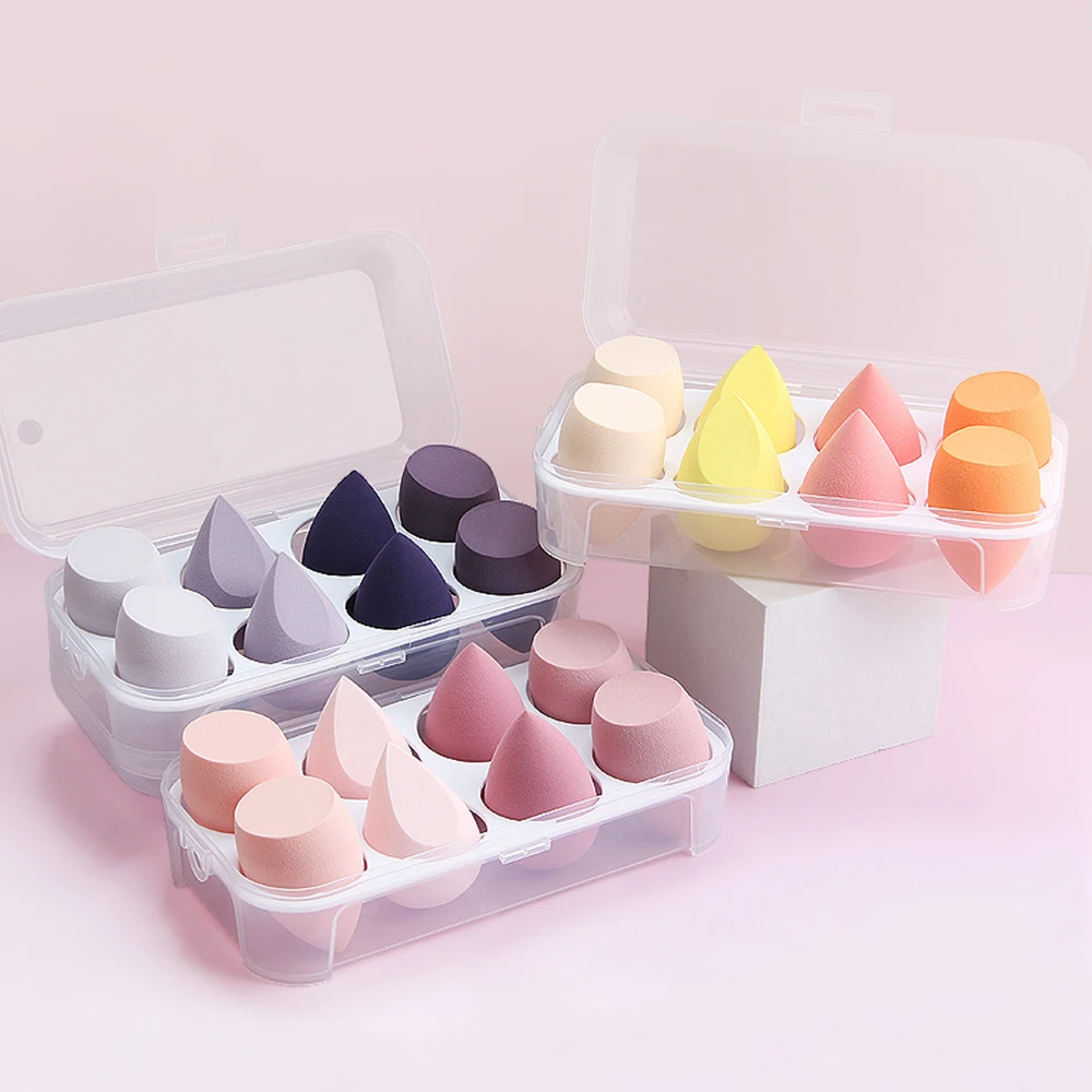 

8Pcs/Box Makeup Blender Set Sponges Foundation Puff for Liquid Creams Powders Face Cosmetics Beauty Sponge Wet and Dry Use Puff