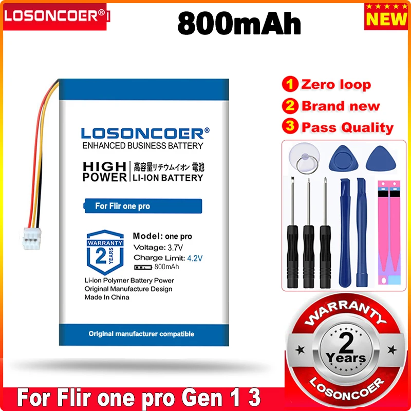 LOSONCOER 0 цикл 100% новый аккумулятор 800 мАч для Flir one pro Gen 1 3 Аккумуляторы