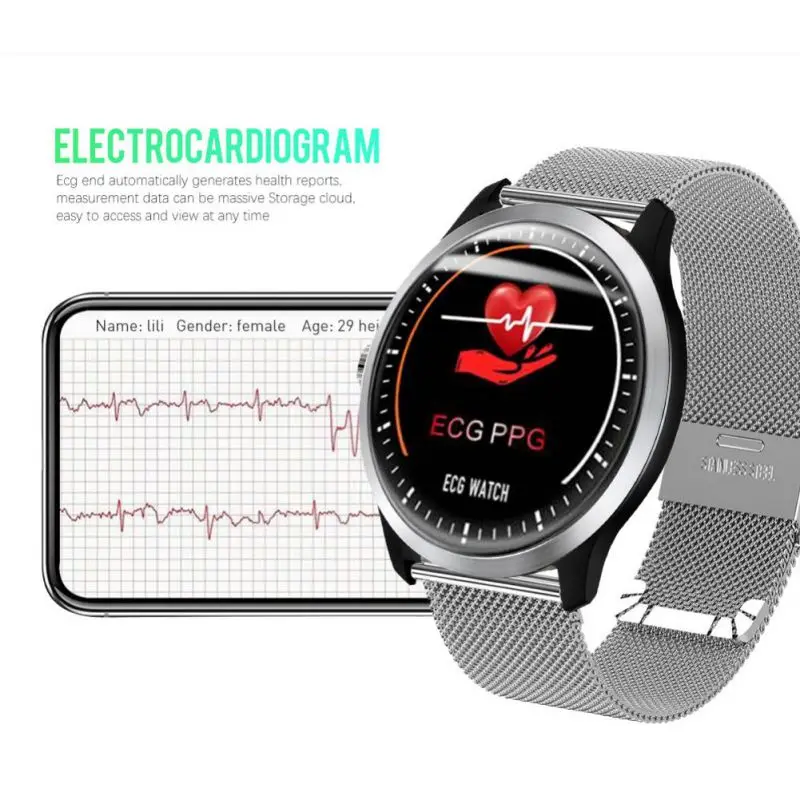 Смарт часы N58 с электрокардиографом ЭКГ ФПГ HRV отчёт многофункциональный