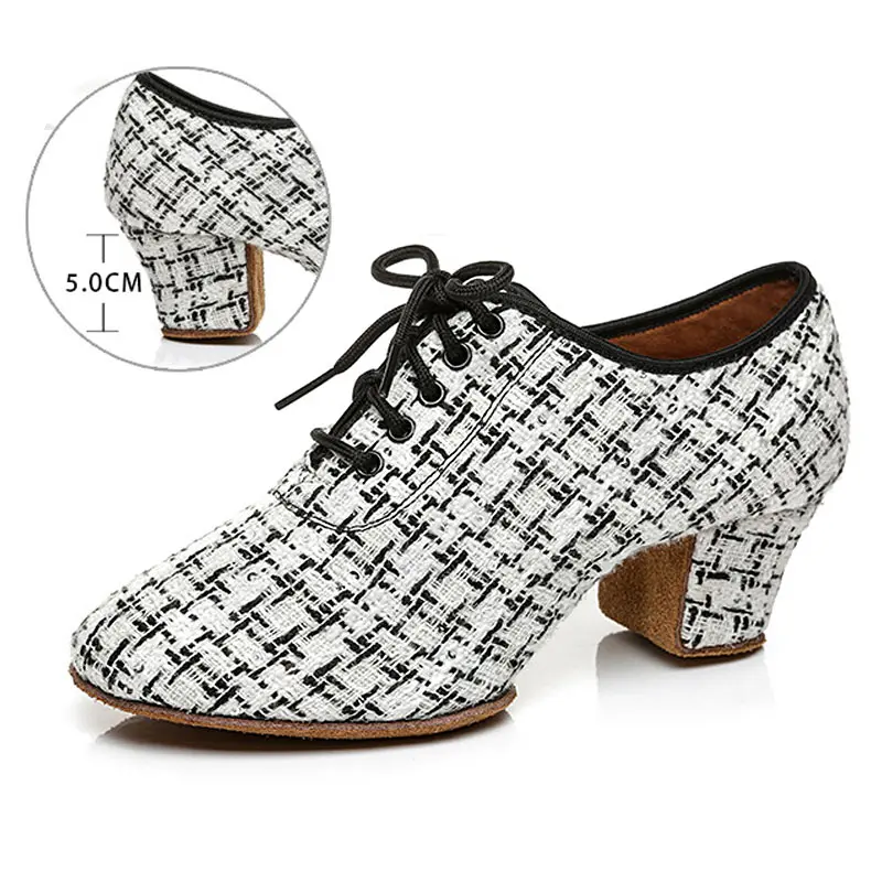 Latin Dance Shoes Women Ballroom Salsa Dancing Shoes White Woman Jazz Dance Shoe High Heels Professional Dance Sneakers Ladies