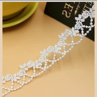 2cm polyester silk white black small rose embroidery lace wedding dress inner garment tissu trim lingerie sewing accessories