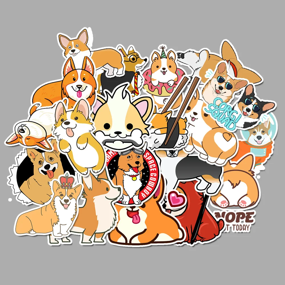 50 шт./компл. Мультяшные наклейки Corgi Pembroke милые животные собака для мото