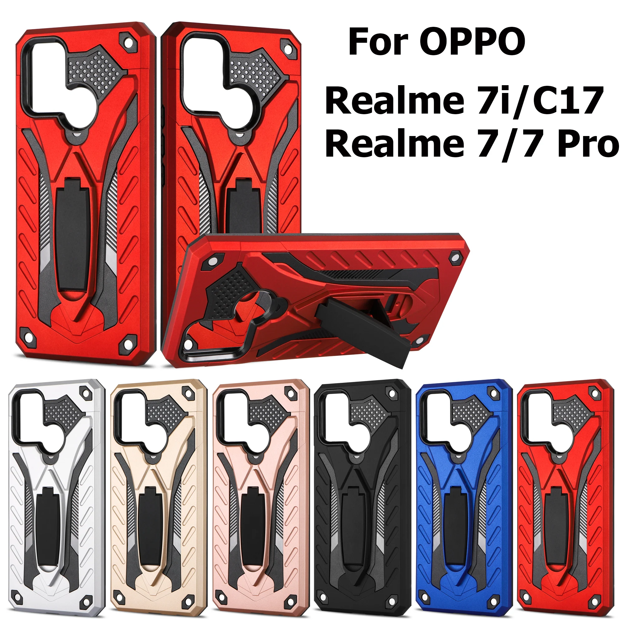 

Shockproof Back Cover For OPPO Realme 7 6 5 Pro 7i 6i 5i 5S 3 C3 C11 C12 C15 C17 Tough Rubber Hybrid Armor Case