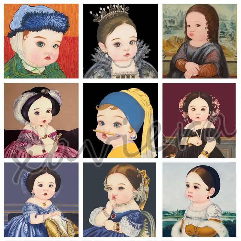 

Xaviera 5D Diy алмазная живопись милые девушки Полный Круглый дрель вышивки крестом Стразы изделия с мозаичной вышивкой Декор для дома подарок дл...