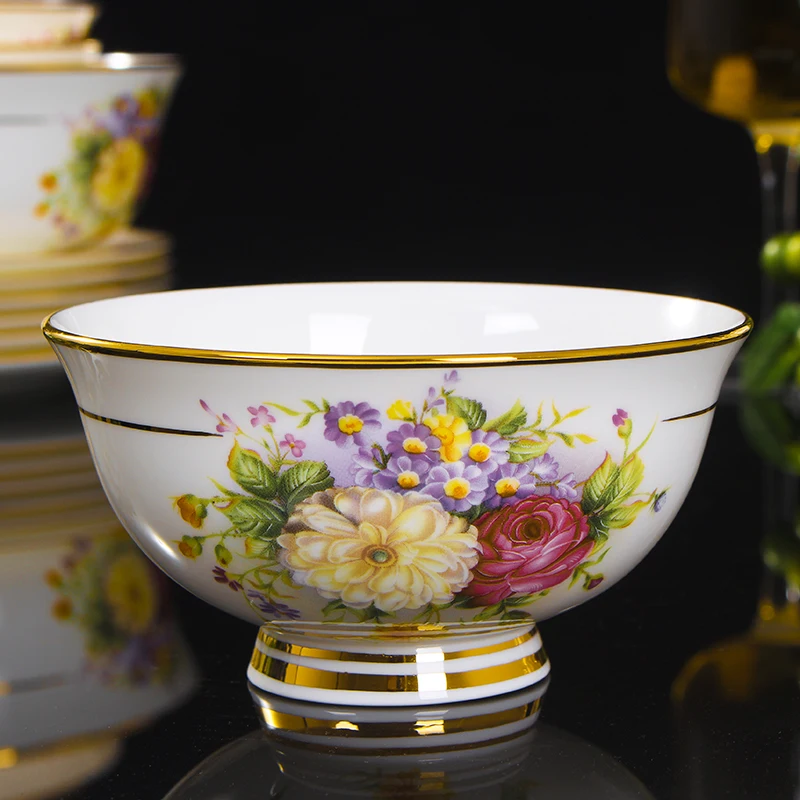 Керамическая посуда из костяного фарфора Jingdezhen тарелка для супа ложка Western