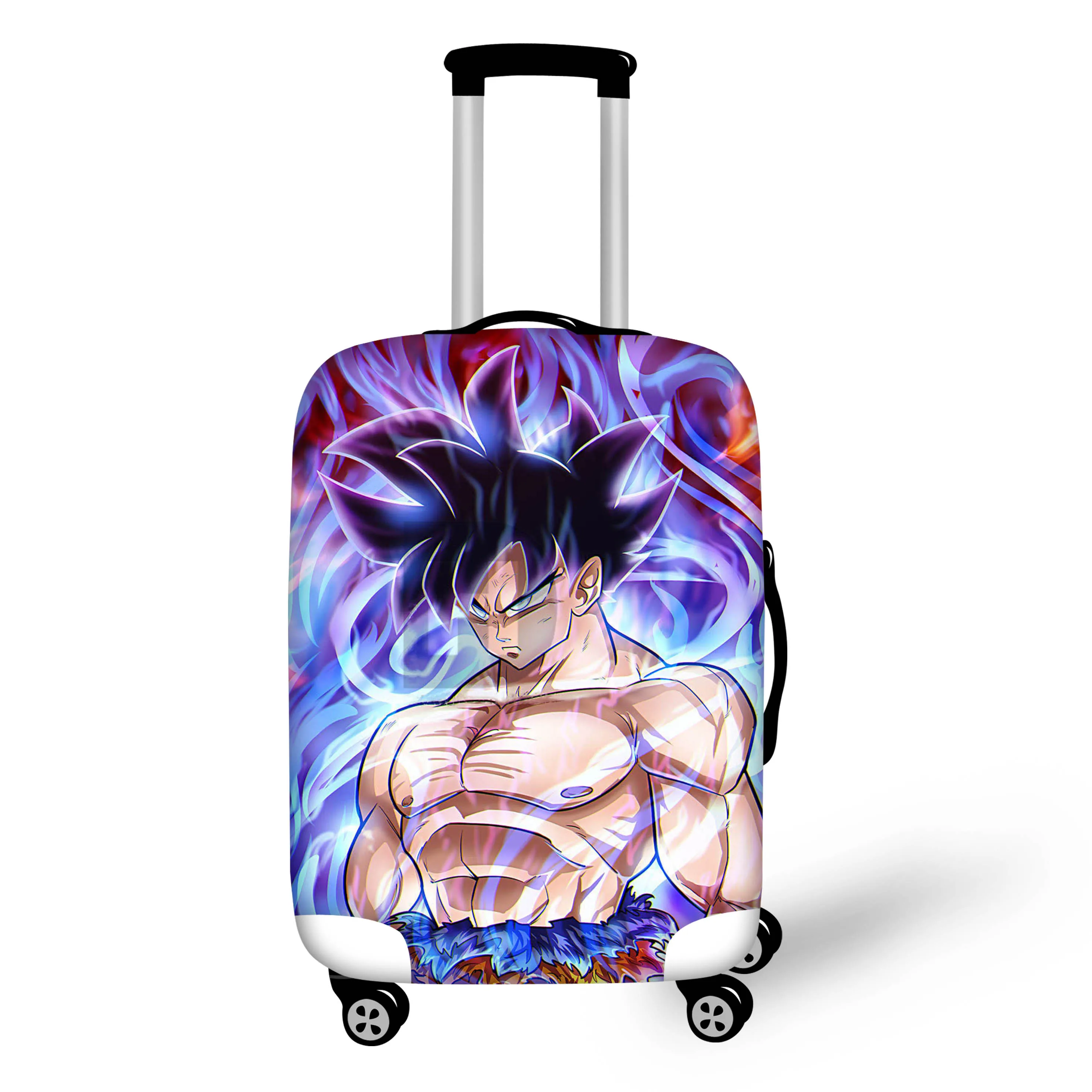 Защитный чехол ELVISWORDS Son Goku Dragon Ball с принтами для багажа, набор с биркой, аксессуары для путешествий, пылезащитный эластичный чехол для чемодана - Цвет: HK3163