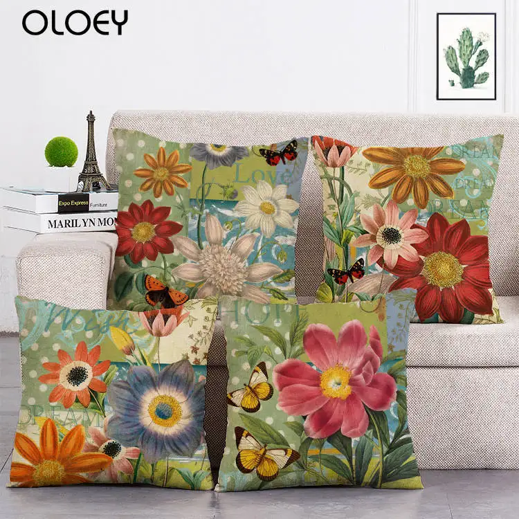 Цветочный стиль домашний декор красивый цветочный узор наволочки на диване