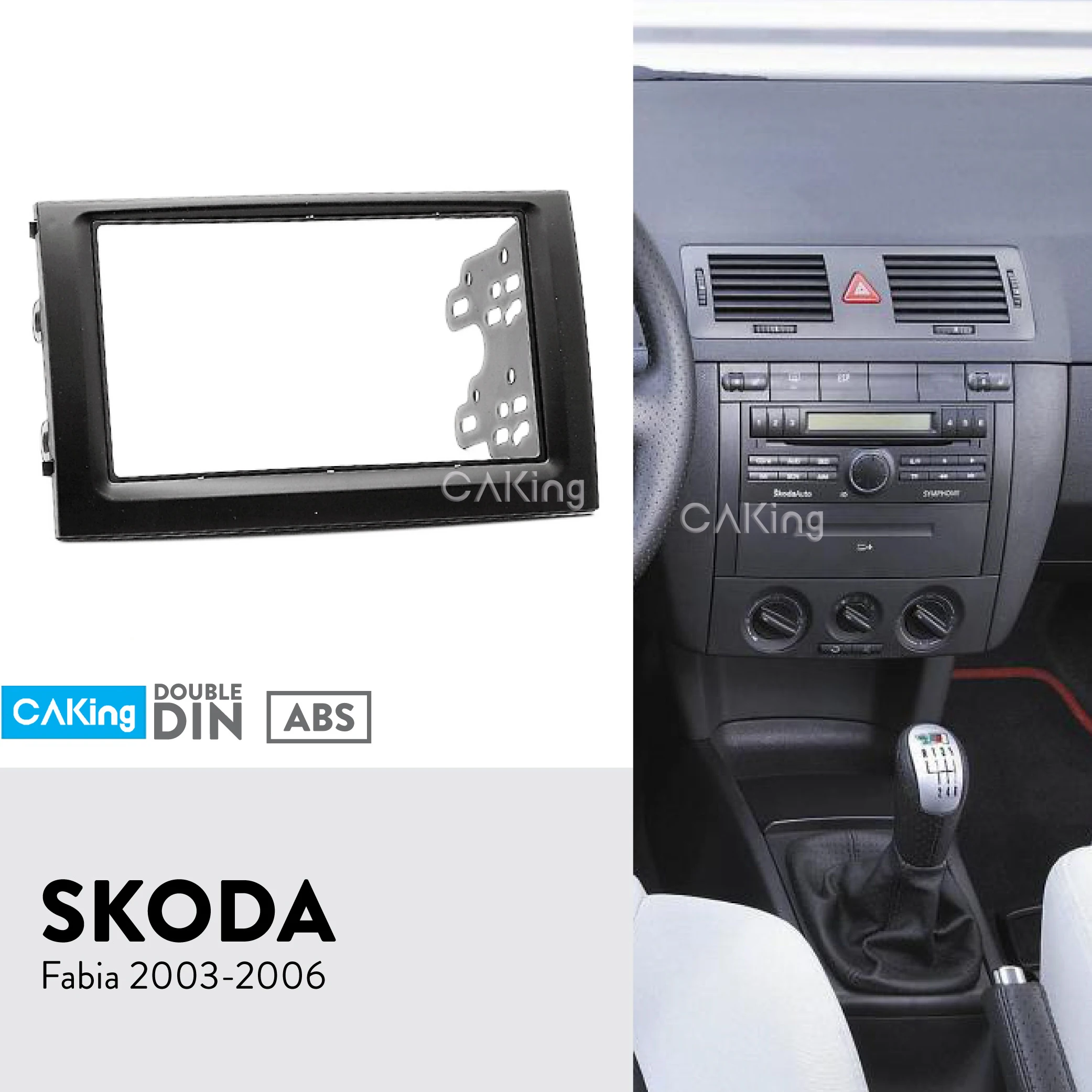 Двойная Din Автомобильная радиопанель Fascia Для SKODA Fabia 2003 2006 комплект для приборной