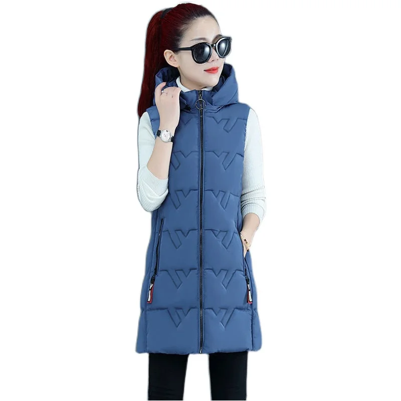 Lingwave осень зима жилет для женщин Женский без рукавов куртка с капюшоном Теплый