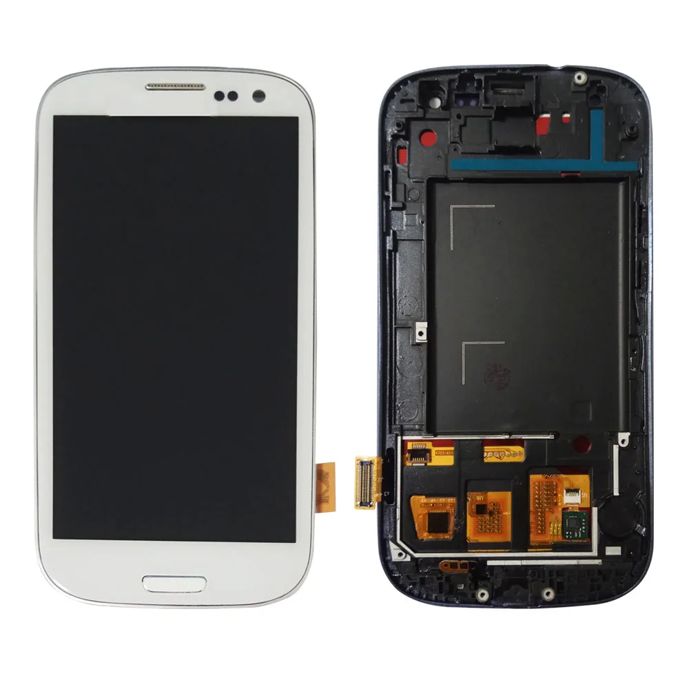 Белый I9300 ЖК-дисплей для SAMSUNG Galaxy S3 i9300i ЖК-экран i9301 i9308i i9301i сенсорный экран, цифратор монтажные запасные части - Цвет: Белый