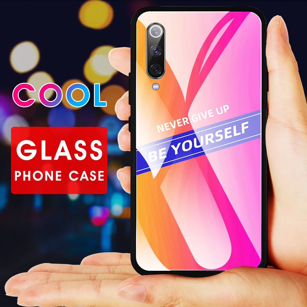 Glass Case For Xiaomi Mi 9 SE A3 Lite CC9E Colorful Cool Tempered Protective Cover CC9 Shell |