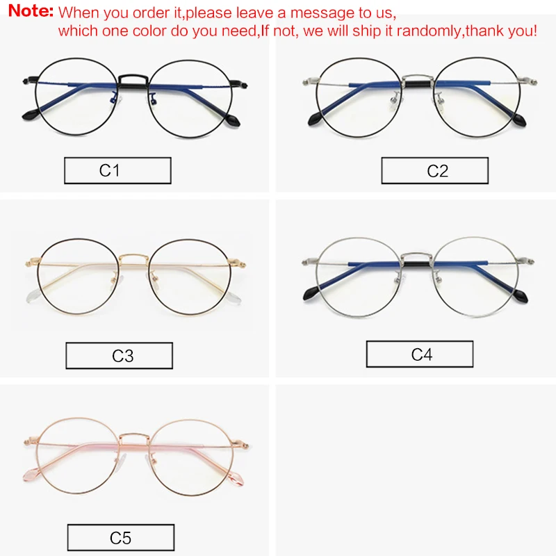 Round Metal Finished Myopia Eyeglasses Optical Men Women 2019 Student Prescription Reading Glasses Casual Decorative Spectacles |