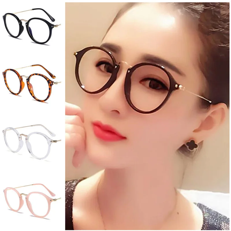 

NEW Brand Designer Anti-Blue Glasses Unisex Optical Eyeglasses Retro Round Spectacles Simplicity Alloy Temples Eyewear