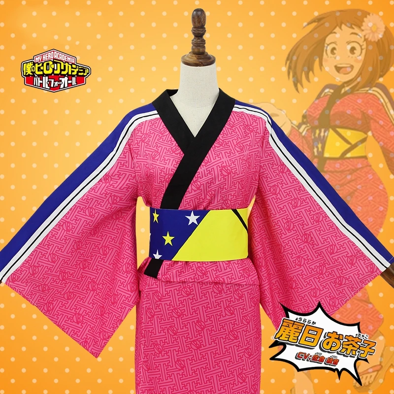 

Anime Boku No Hero Academia Uraraka Ochako Cosplay Costume My Hero Academia Cute Kimono Dress Halloween Costumes For Women