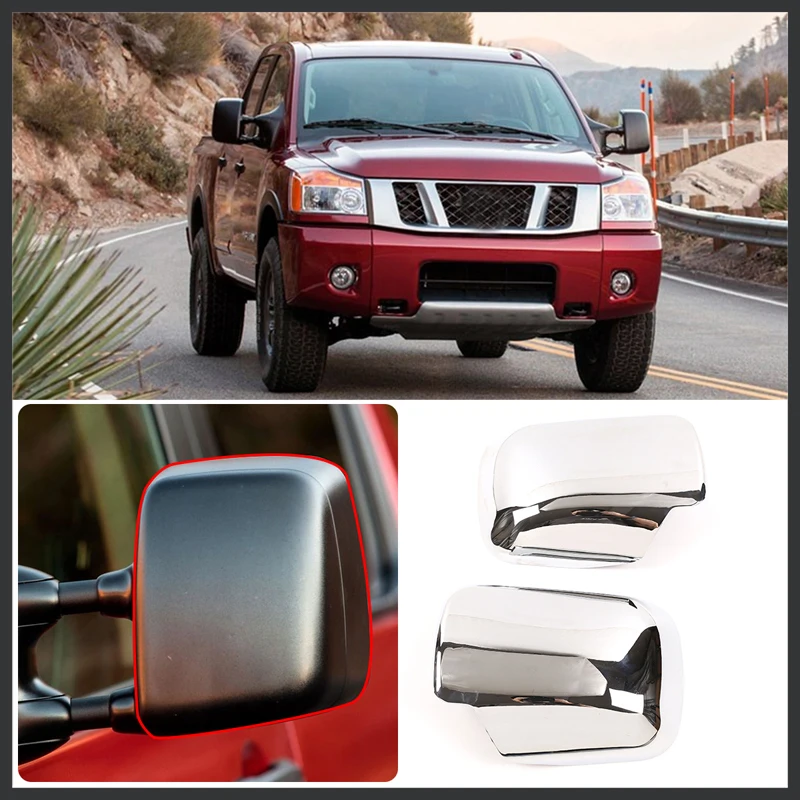 For 2004-2019 Nissan Titan ABS silver car exterior mirror decoration cover sticker car exterior accessories