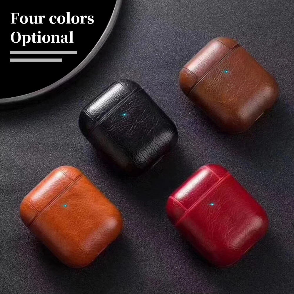 Protective Bag Leather Sleeve Cover Case Storage Earphone Portable For Apple AirPods 1/2 Charging Box Anti-Lost With Hook | Электроника