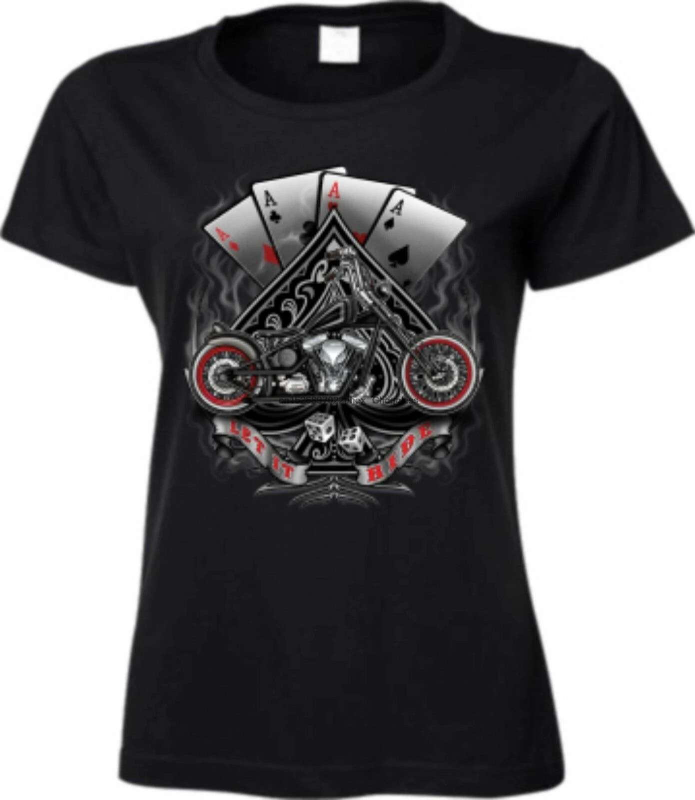 Женская Черная футболка с V-образным вырезом модель 4 Aces | Мужская одежда