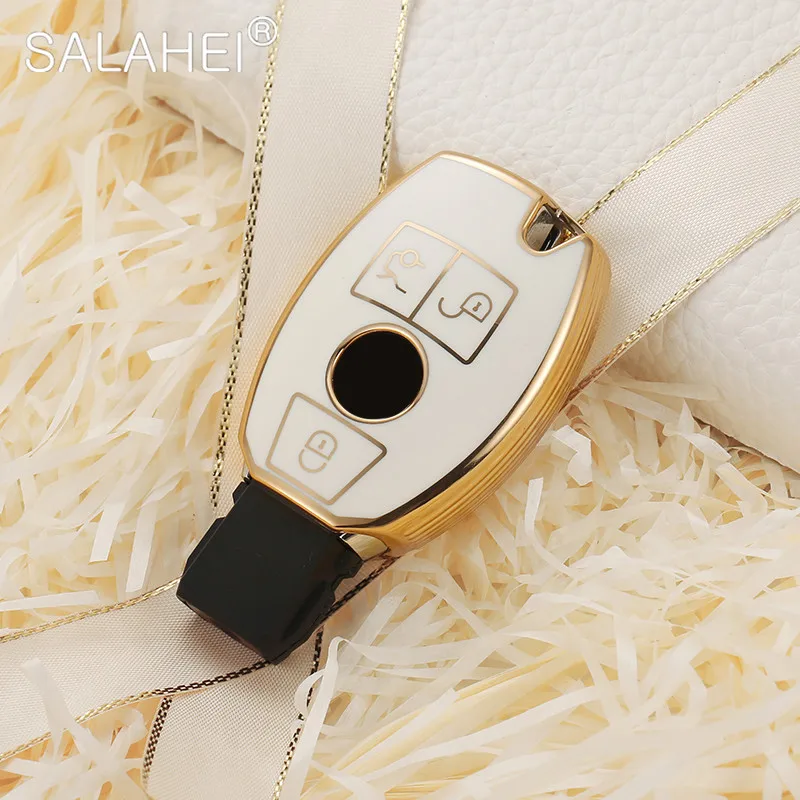 

TPU Keychain Ring Car Remote Key Fob Case Cover For Mercedes Benz A B C E GL S GLA GLK CLS Class AMG W204 W205 W212 W463 W176