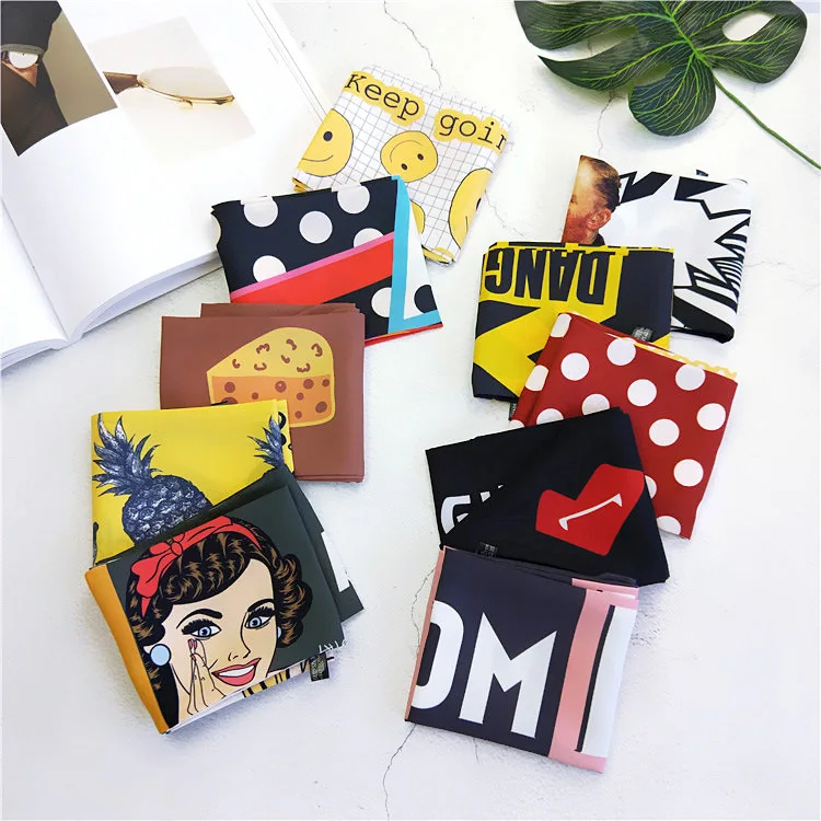 Женский шарфик в горошек с рисунком из мультфильма милый бандаж для волос