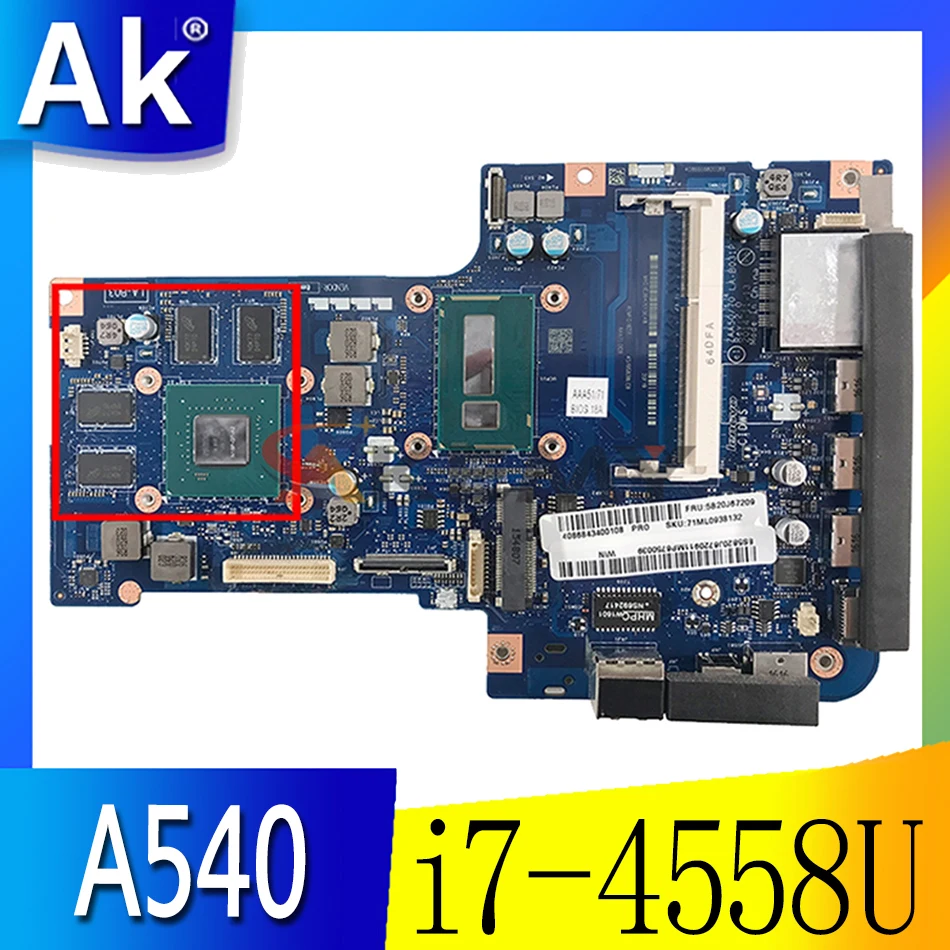 

for ZAA50/70 LA-B031P motherboard Lenovo A540 A740 All-in-one machine AIO 27-inch Laptop motherboard i7-4558U CPU GeForce 850A