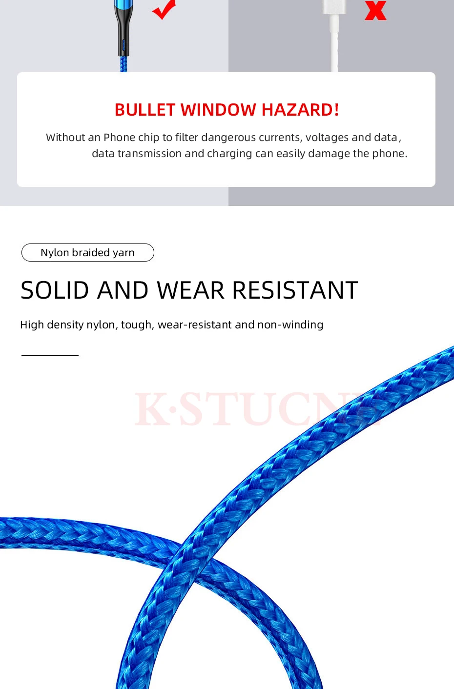 KSTUCNE Micro USB Cable 3A 3.0 Fast Charging Charger Micro usb Cable For Samsung S7 Xiaomi LG Android Mobile Phone Charger Cable