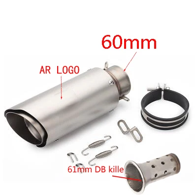 A4-60mm 51 60 мм moto rcycle глушитель выхлопной трубы из титанового сплава для AR austine Racing tubo escapamento de moto для S1000 R1 - Цвет: A4-60mm