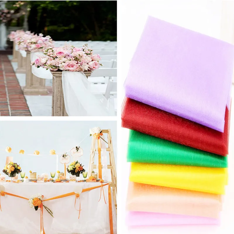 5 м/10 м Хрустальная органза тюль рулон Тюль занавески ткань свадебная церемония