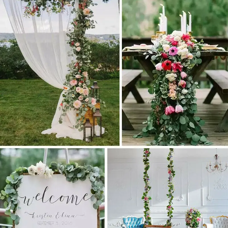 2M искусственный эвкалипт гирлянда подвесной ротанговый Свадебные зелени