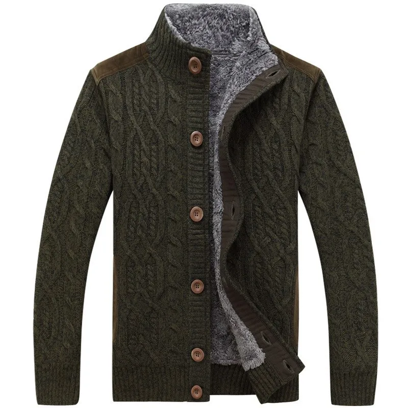 Мужская одежда свитер зимнее вязаное пальто мужской кардиган толстые флисовые