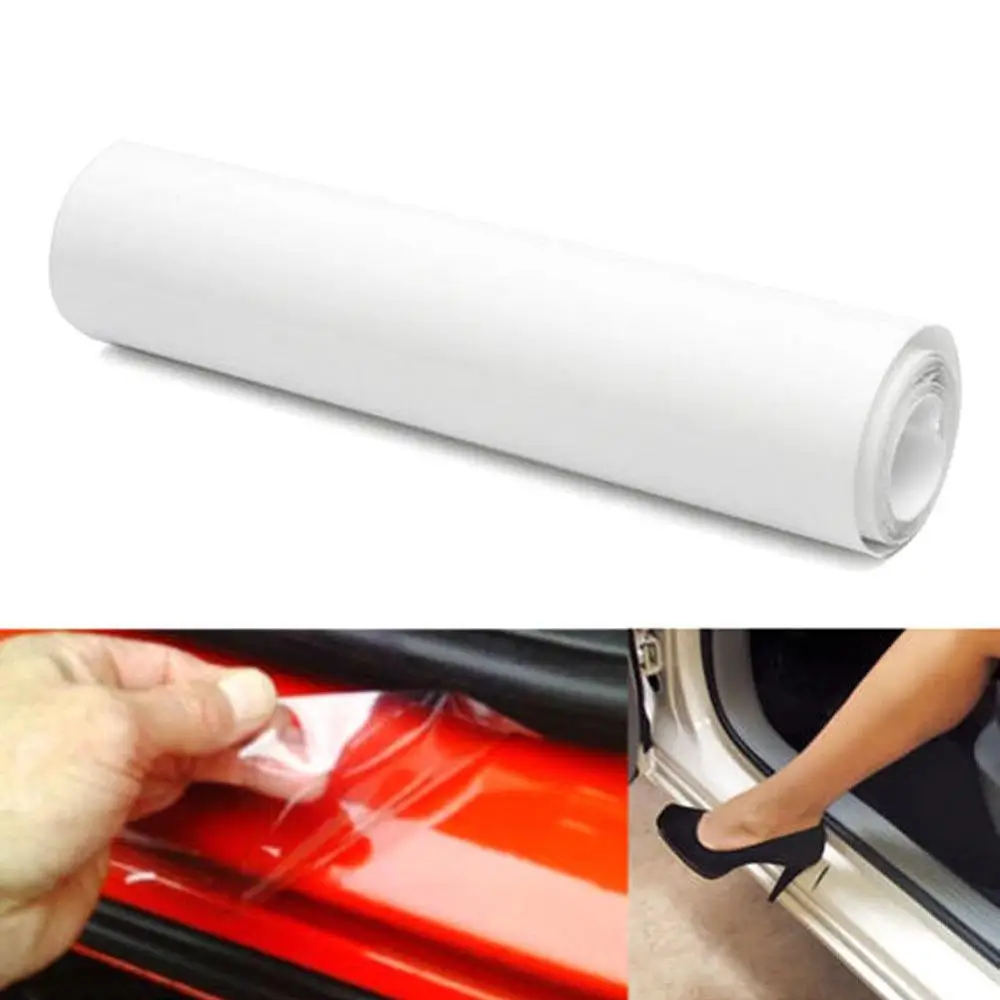 Прозрачная виниловая пленка для защиты красок от царапин на пороге автомобиля