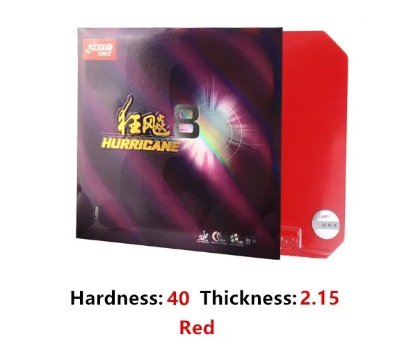 H8 Red H40 T2.15 DHS Hurricane 8 H8 для настольного тенниса, резина,, с губкой, ракетки для пинг-понга, tenis de mesa - Цвет: H8 Red H40 T2.15