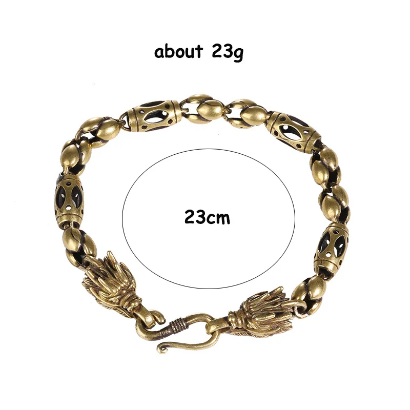 Винтажный латунный браслет с головой дракона в стиле панк хип-хоп Ювелирное