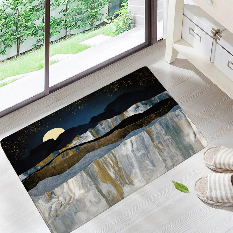 

Landscape Painting with Abstract Colors Floor Mats Living Rooms Anti-slip Carpet for Bedroom Kitchen Rug Welcome Mats Front Door