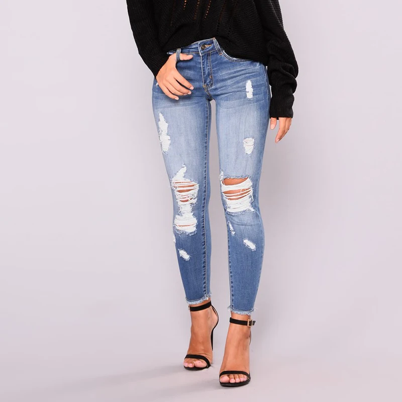 

Womens Slim Jeans For Women Skinny High Waist Jeans Woman Blue Denim Pencil Pants Stretch Waist Women Jeans Pants Plus Size